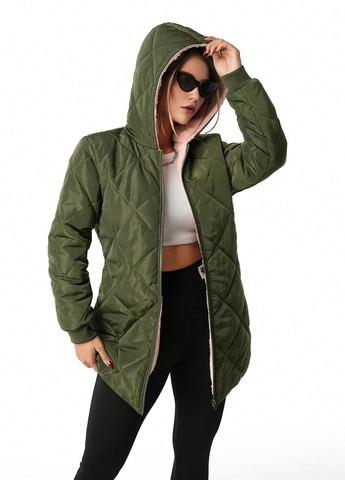 Зелена демісезонна куртка SHEIN