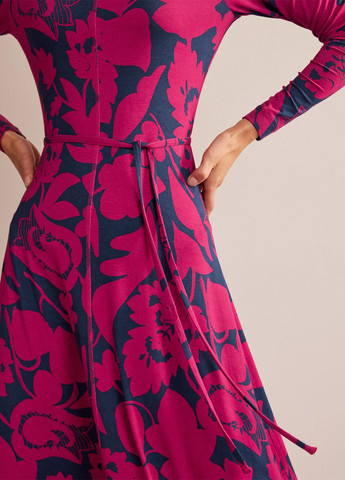 Комбинированное кэжуал платье а-силуэт Boden с цветочным принтом