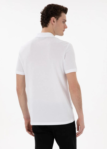 Белая футболка-поло для мужчин Pierre Cardin однотонная