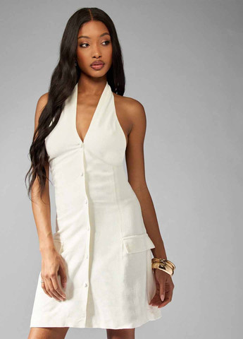 Молочна кежуал сукня з відкритою спиною SHEIN однотонна