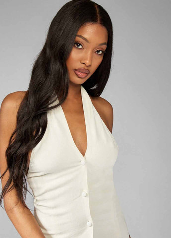 Молочна кежуал сукня з відкритою спиною SHEIN однотонна