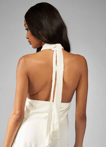 Молочна кежуал сукня з відкритою спиною SHEIN однотонна