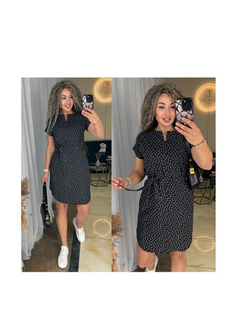 Чорна кежуал сукня No Brand в горошок