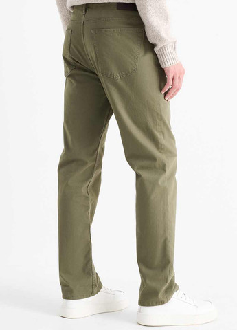 Хаки кэжуал демисезонные прямые брюки C&A