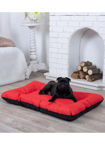 Лежак лежанка для котів та собак спальне місце 90х60х10 см (13572-Нов) Червоний з чорним Francesco Marconi (250544588)