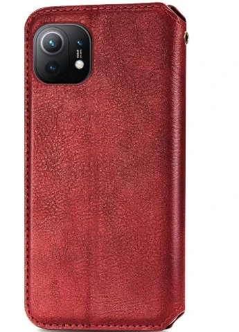 Кожаный чехол книжка Cubic (PU) для Xiaomi Mi 11 Красный (is_00000041846_3) Getman (237824817)