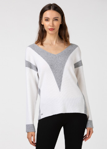 Белый зимний пуловер пуловер Lacoste