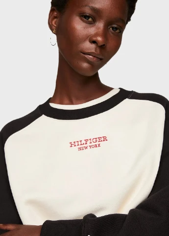 Бежевий світшот Tommy Hilfiger колор блок вишивка (306825625)