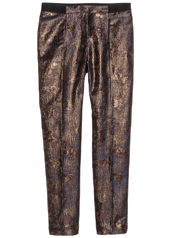 Золотистые кэжуал демисезонные прямые брюки H&M
