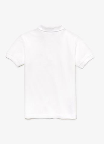 Белая детская футболка-поло для мальчика Lacoste однотонная