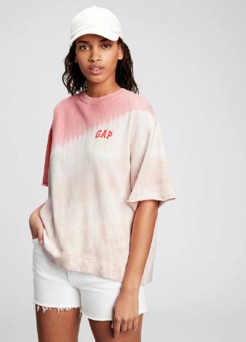 Светло-розовая летняя футболка Gap