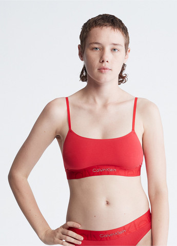 Красный топ бюстгальтер Calvin Klein без косточек трикотаж, хлопок