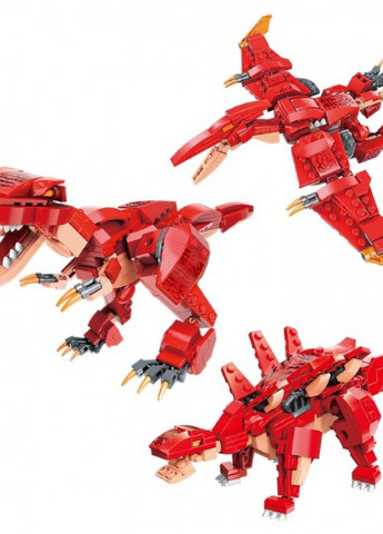 42106 Динозаври 3в1, червоний, 287 дет Qman (253827804)
