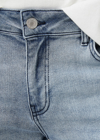 Шорты KOTON однотонные голубые джинсовые хлопок