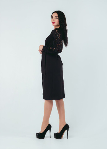 Черное кэжуал платье so-78450-blk футляр Alpama однотонное