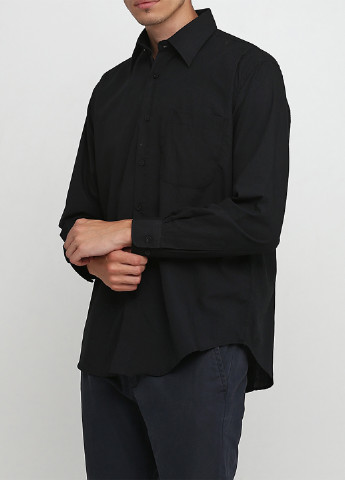 Черная кэжуал рубашка однотонная Classic Tige