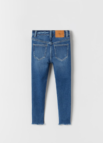 Синие демисезонные скинни джинсы с потертостями для девочки 5252710400 Zara