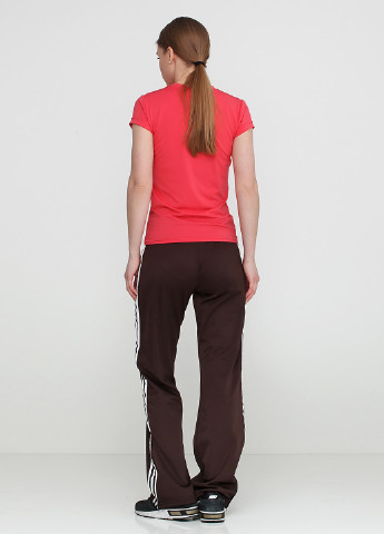 Темно-коричневые спортивные демисезонные прямые брюки adidas