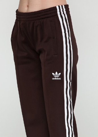 Темно-коричневые спортивные демисезонные прямые брюки adidas