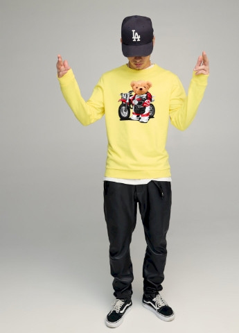 Желтый свитшот мужской basic /no flis/ YAPPI (252386110)