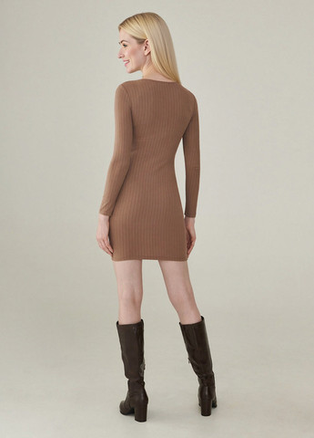 Кавова кежуал сукня футляр Sinsay однотонна