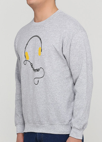 Світло-сірий світшот Omaze малюнок без декору (361960089)