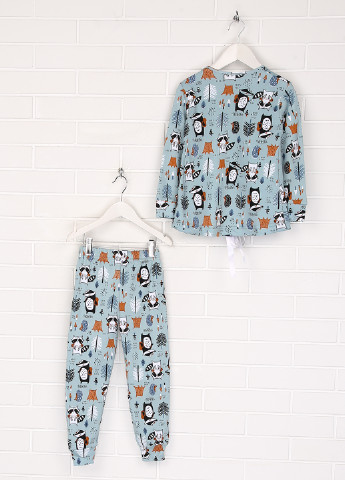 Бирюзовая всесезон пижама (лонгслив, брюки) лонгслив + брюки Nicoletta