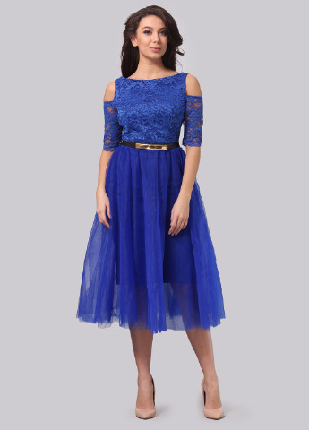 Синя коктейльна сукня, сукня пачка Lila Kass