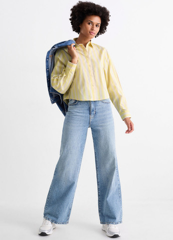 Желтая кэжуал рубашка в полоску C&A