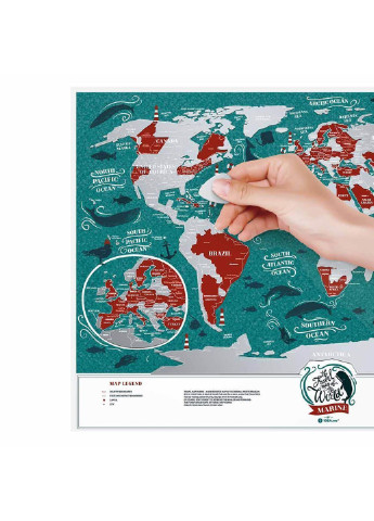Скретч карта мира "Travel Map Marine World" (рама) 1DEA.me (254288766)