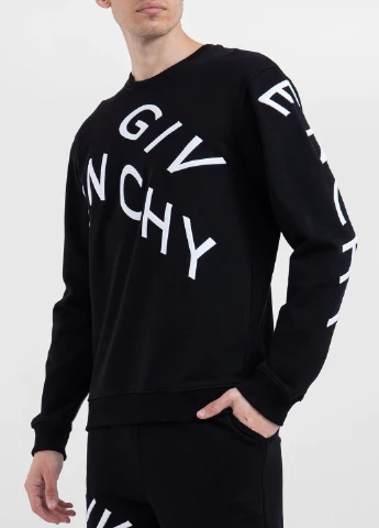 Чорний чорний світшот із логотипом Givenchy однотонний (251176392)