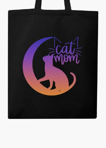 Еко сумка шоппер чорна Cat Mom (9227-2845-BK-1) Еко сумка шоппер чорна 41*35 см MobiPrint (221682951)