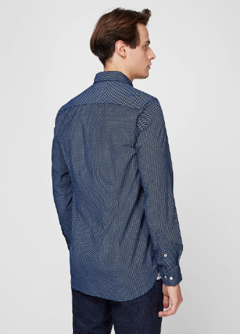 Темно-синяя кэжуал рубашка с геометрическим узором Tommy Hilfiger