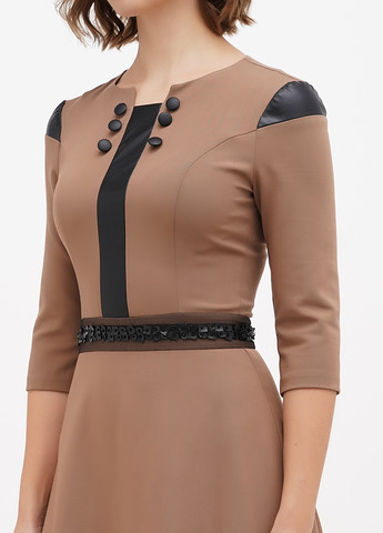 Світло-коричнева кежуал сукня Sassofono однотонна