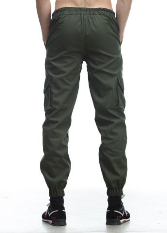 Оливково-зеленые спортивные демисезонные прямые брюки Ястребь