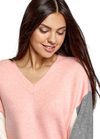 Рожевий демісезонний пуловер пуловер Oodji