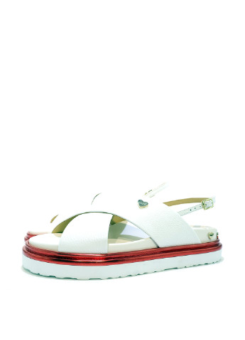 Белые босоножки Love Moschino на платформе с ремешком с логотипом итальянские
