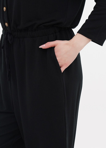 Комбинезон Garnet Hill комбинезон-брюки однотонный чёрный кэжуал тенсел, трикотаж
