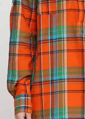 Оранжевое кэжуал платье Ralph Lauren в клетку