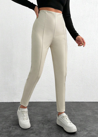 Кремовые демисезонные леггинсы SHEIN