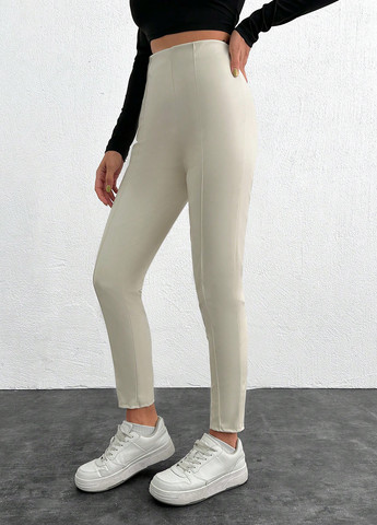 Кремовые демисезонные леггинсы SHEIN