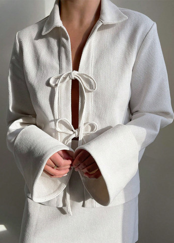 Білий демісезонний комплект (блуза, спідниця) SHEIN