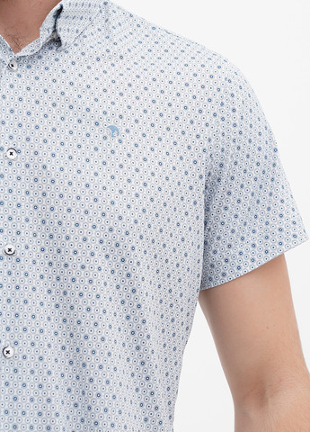 Голубой кэжуал рубашка с геометрическим узором Benson & Cherry