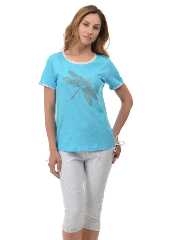 Голубой демисезонный комплект (футболка, бриджи) Barwa Garments