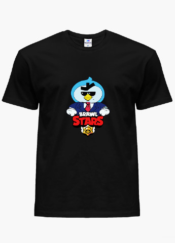 Чорна демісезонна футболка дитяча бравл старс (brawl stars) (9224-1022) MobiPrint