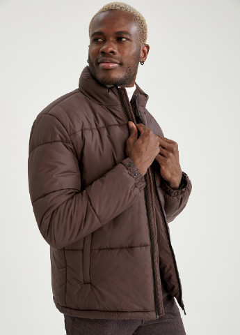 Темно-коричнева демісезонна куртка DeFacto
