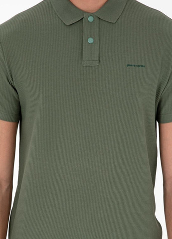 Оливковая (хаки) футболка-поло для мужчин Pierre Cardin с логотипом
