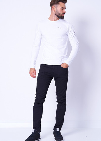 Белый демисезонный кэжуал лонгслив Pepe Jeans London с логотипом