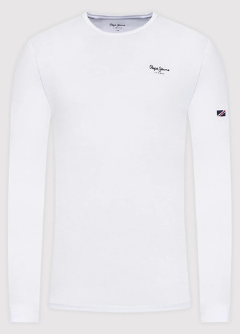 Белый демисезонный кэжуал лонгслив Pepe Jeans London с логотипом