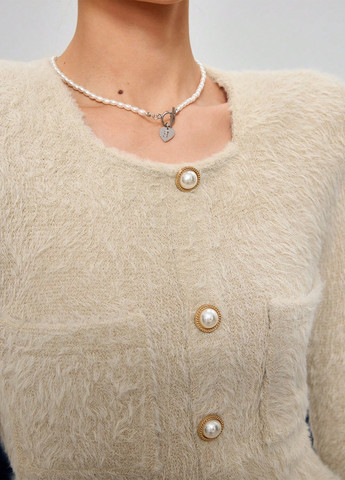 Бежева кежуал сукня сукня светр SHEIN однотонна